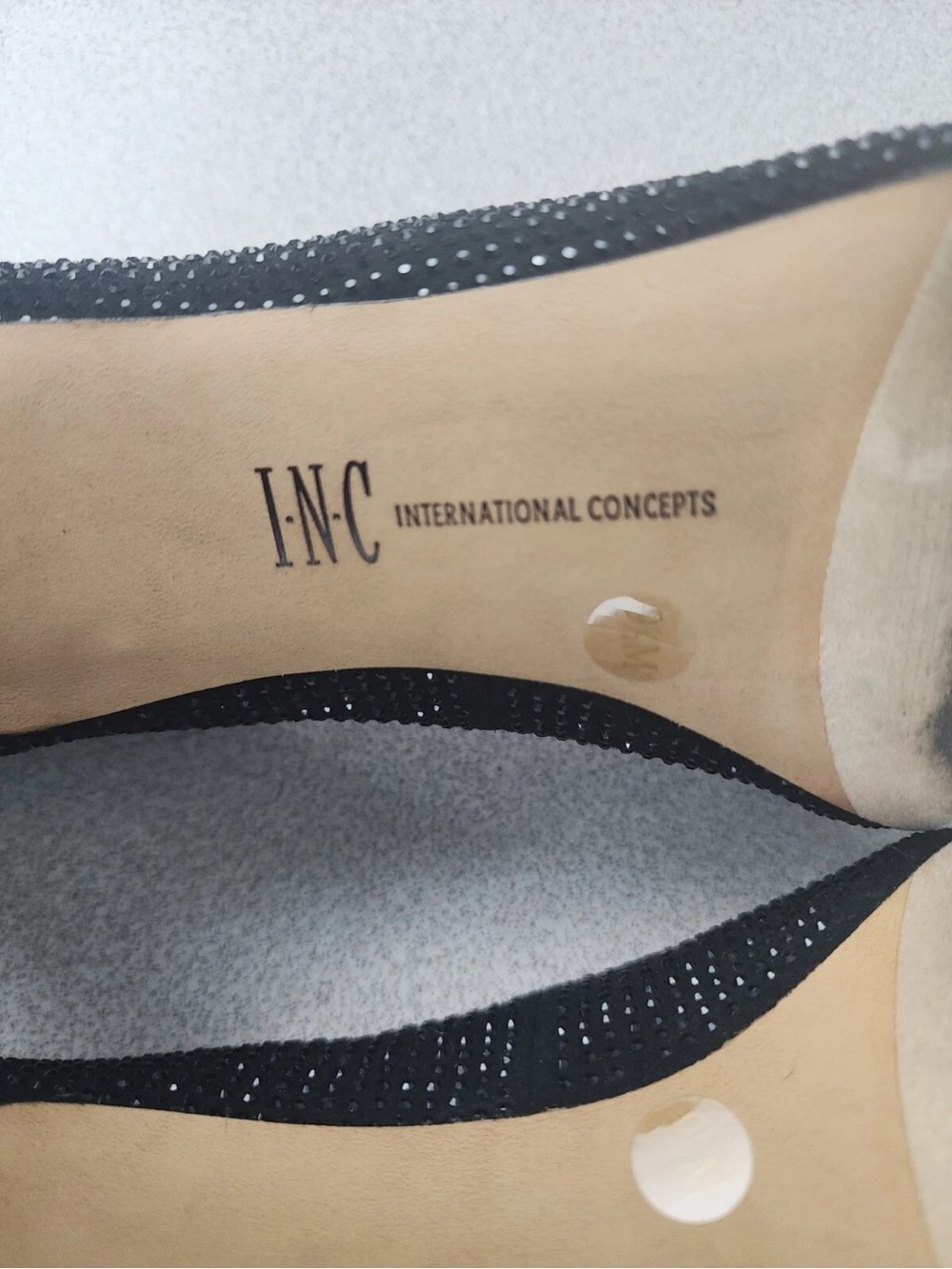 INC International Concepts Black Crystal Pointed-Toe Pumps - Picture 7 of 8